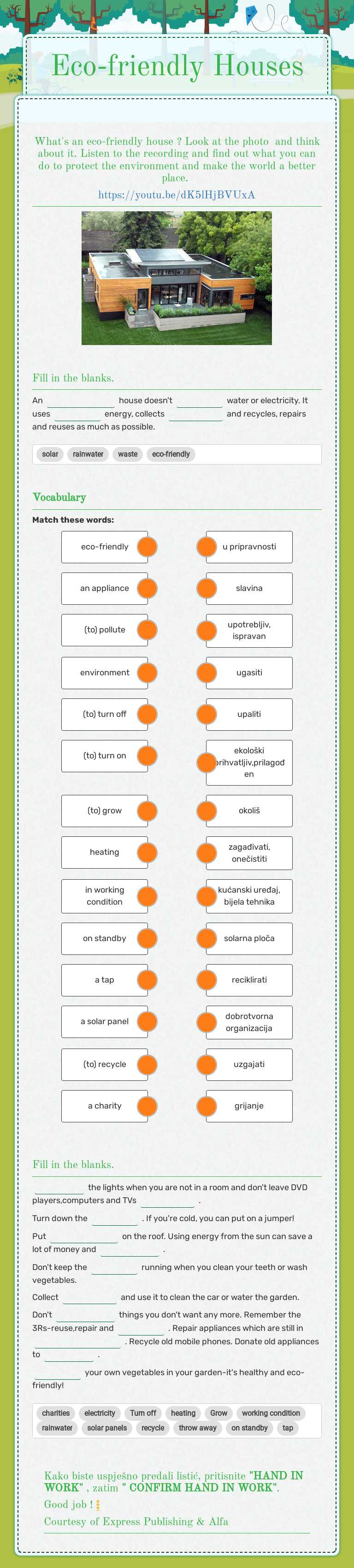 Eco-friendly Houses worksheet preview image