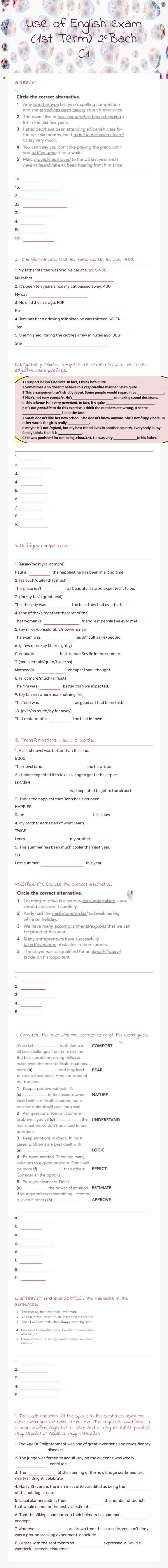 Use of English exam (1st Term)
2ºBach C1 worksheet preview image