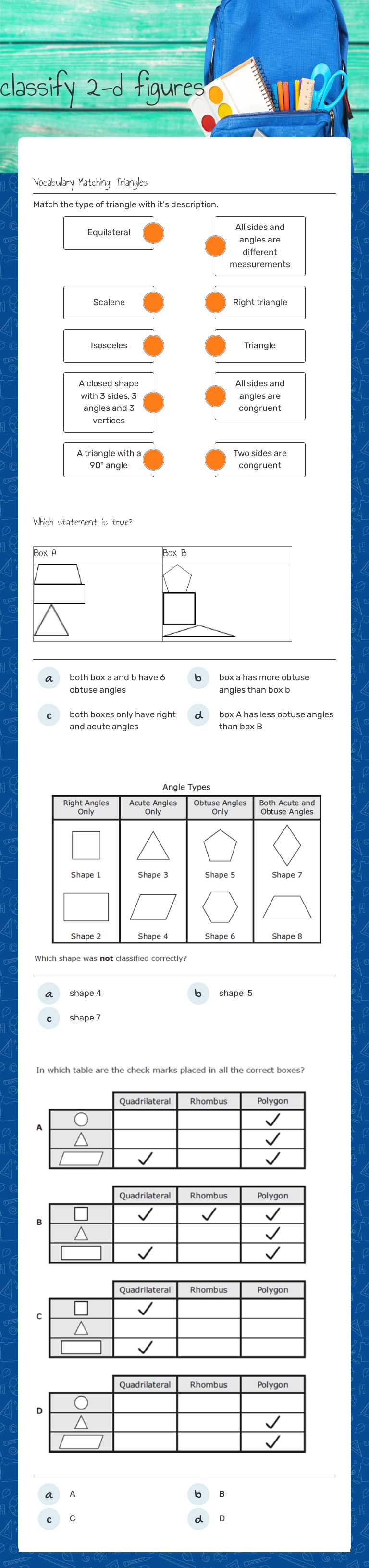 classify 2-d figures worksheet preview image