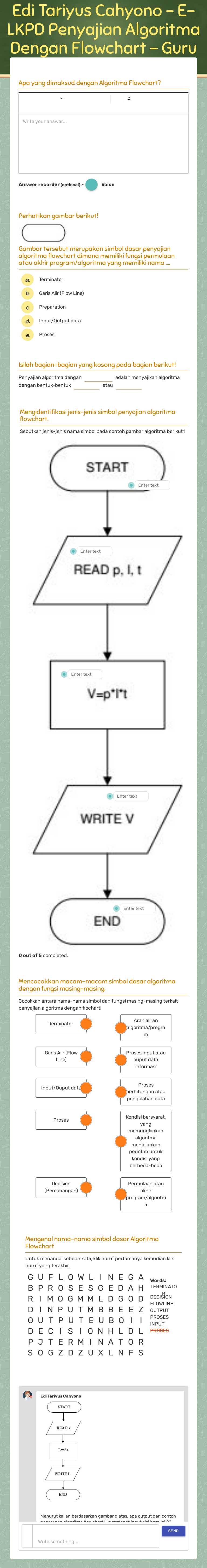 Edi Tariyus Cahyono - E-LKPD Penyajian Algoritma Dengan Flowchart - Guru Pandai 21 Grade 10 worksheet preview