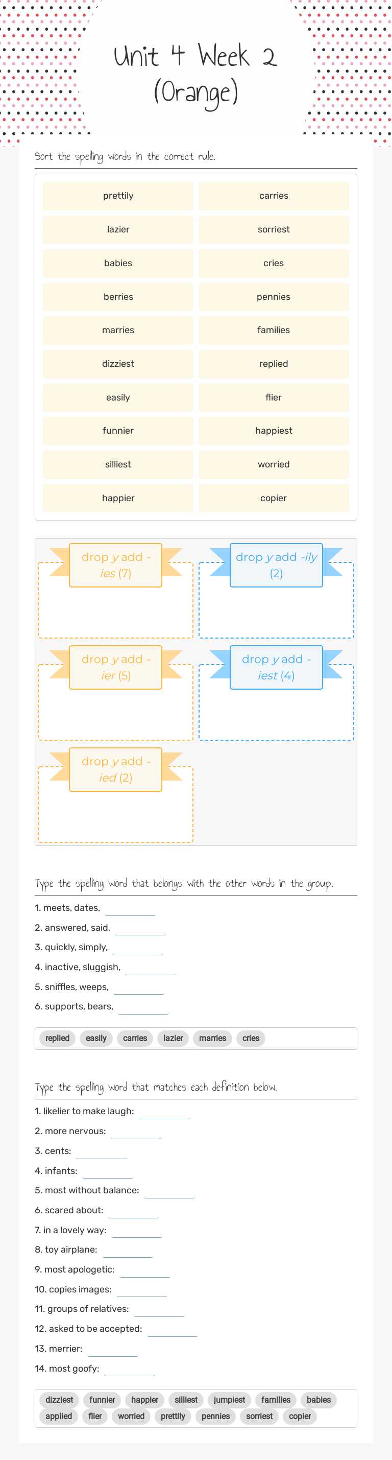 Unit 4 Week 2 (Orange) worksheet preview