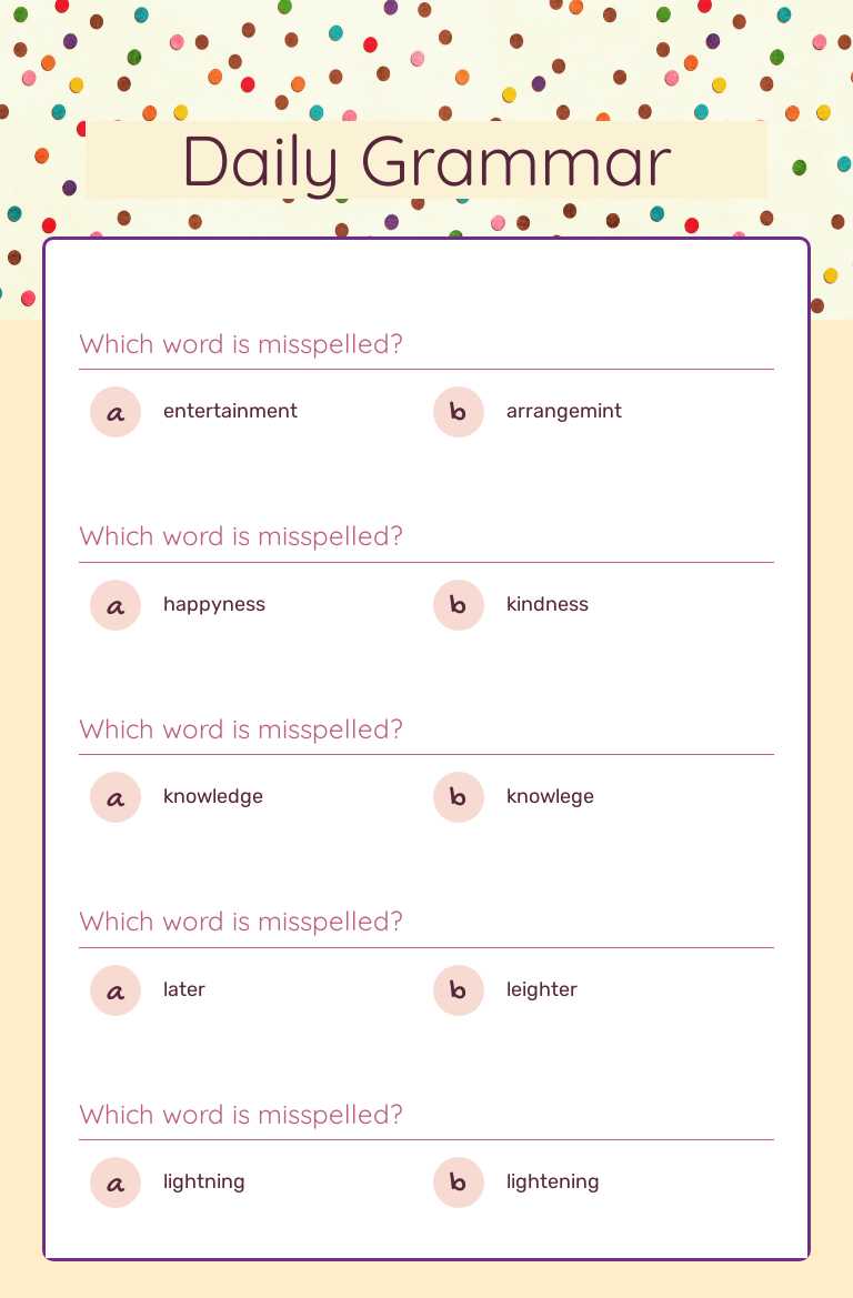 Daily Grammar worksheet preview image