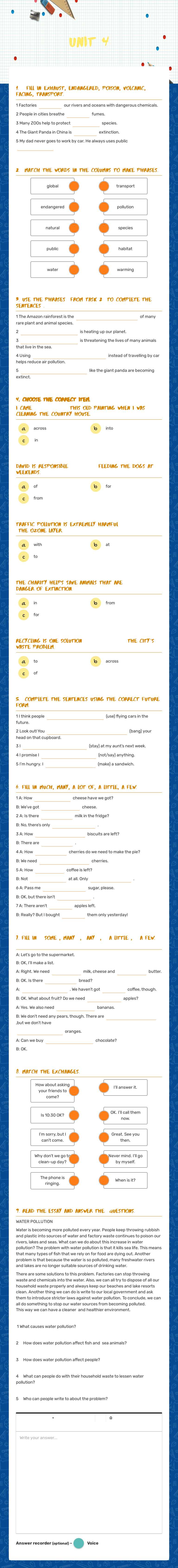 Unit 4 Grade 6 worksheet preview