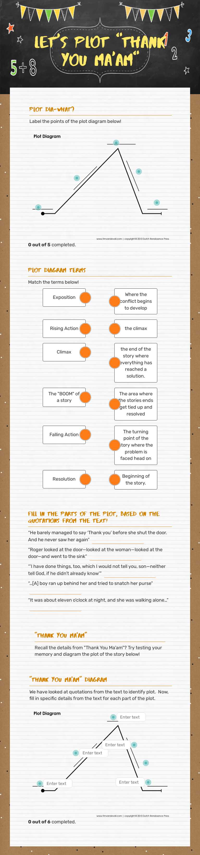 Let's PLOT  
"Thank You Ma'am" worksheet preview image