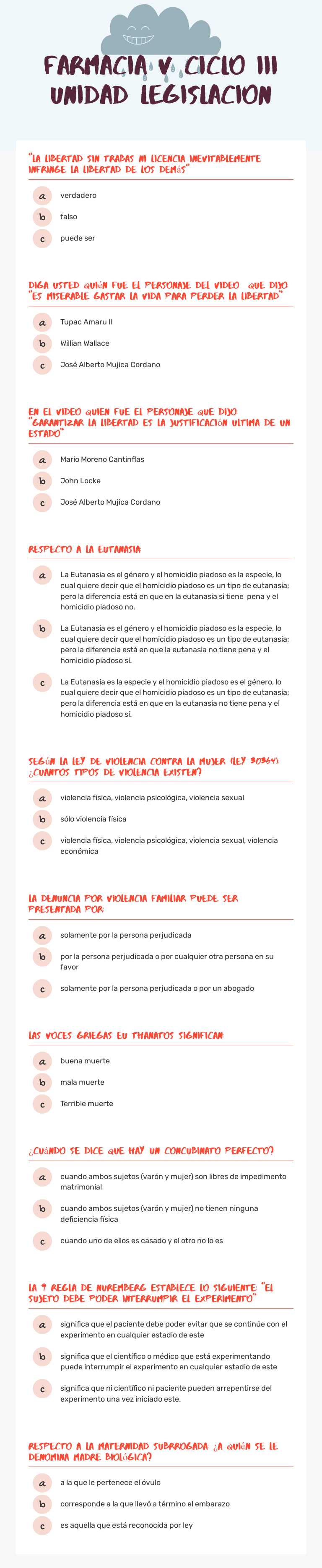 farmacia v ciclo III unidad legislacion worksheet preview image