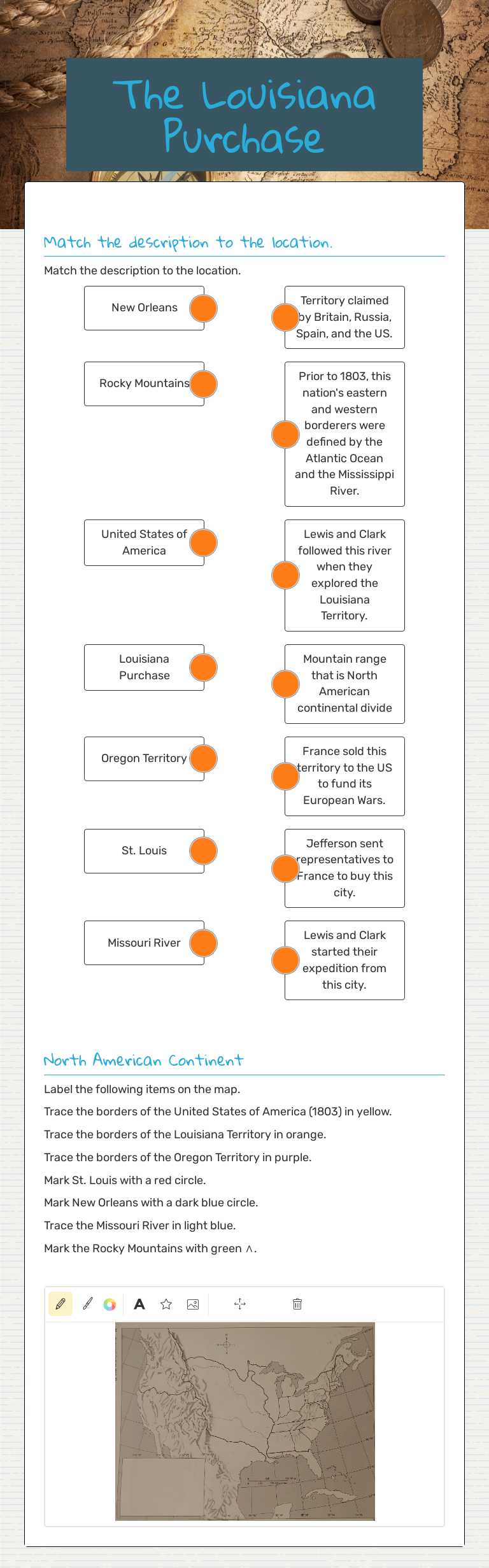 The Louisiana Purchase worksheet preview image