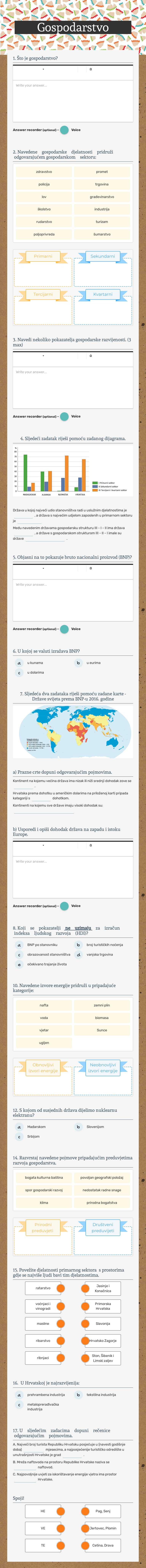 Gospodarstvo Other worksheet preview