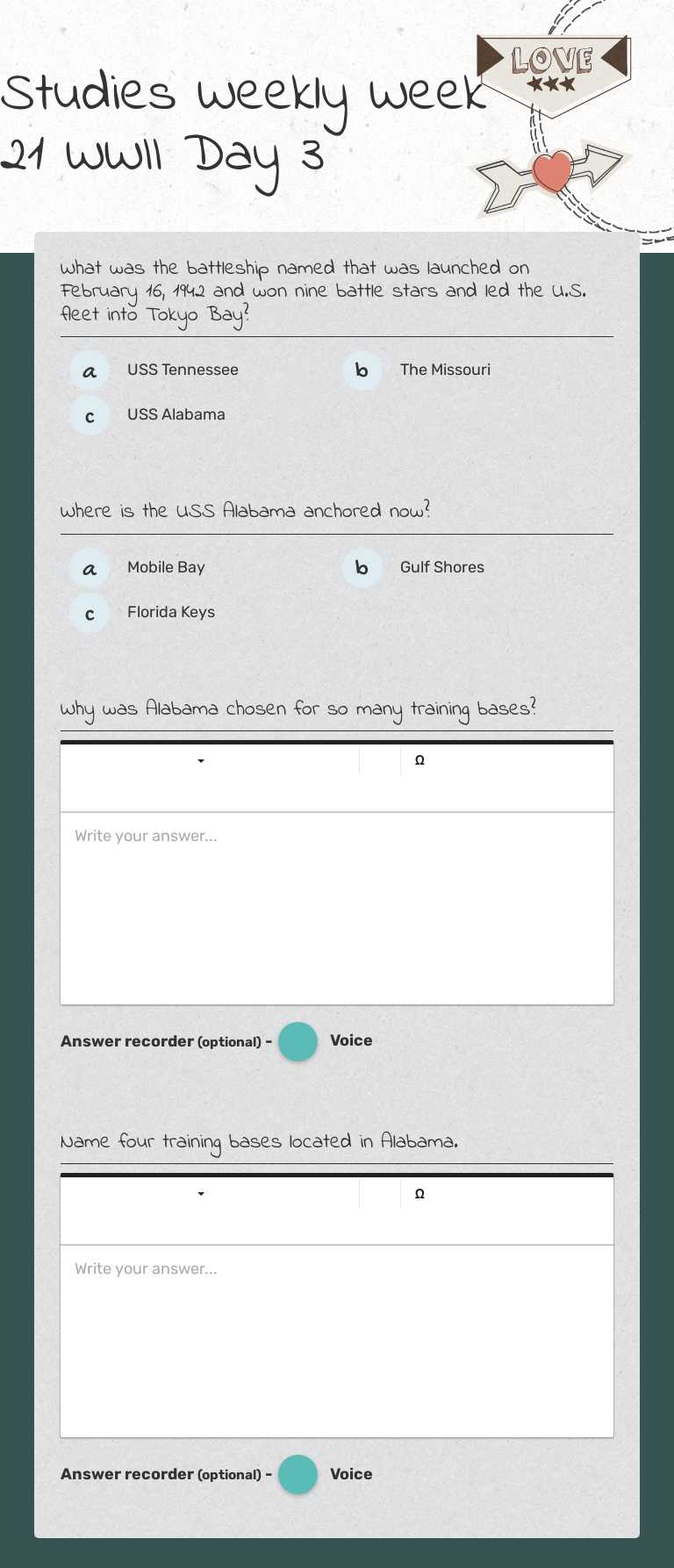 Studies Weekly Week 21 WWII Day 3 worksheet preview image