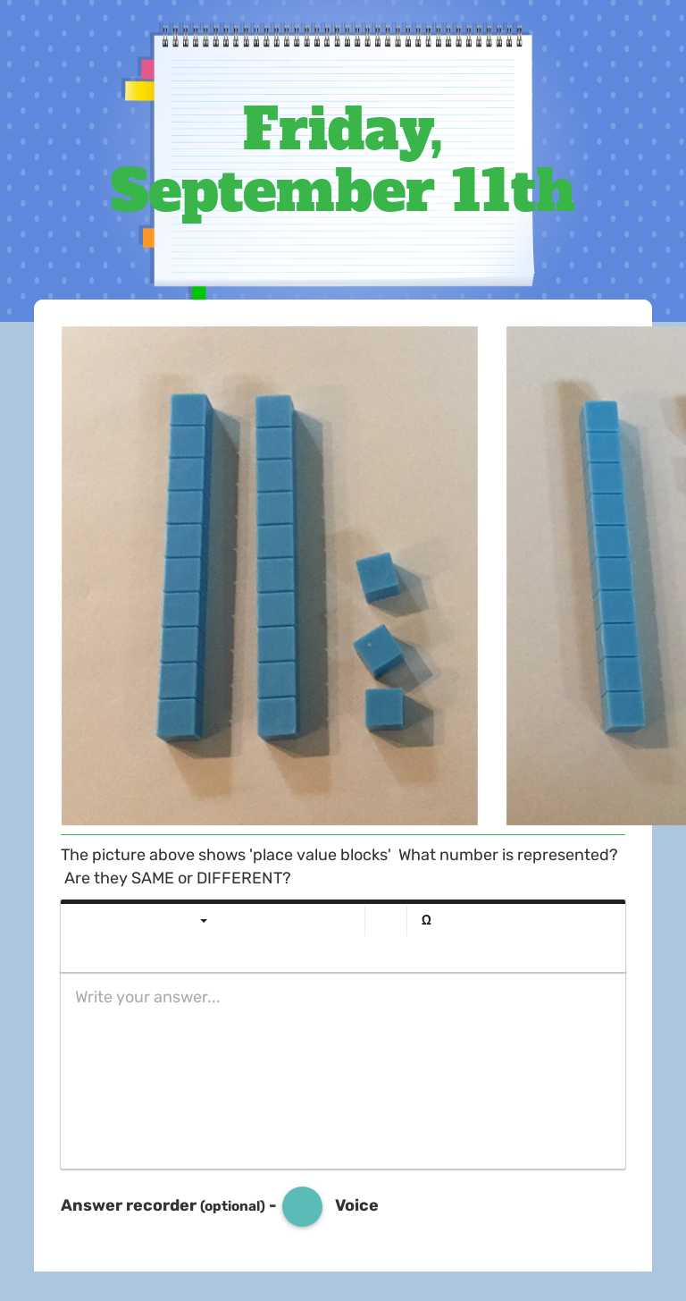 Friday, September 11th worksheet preview image