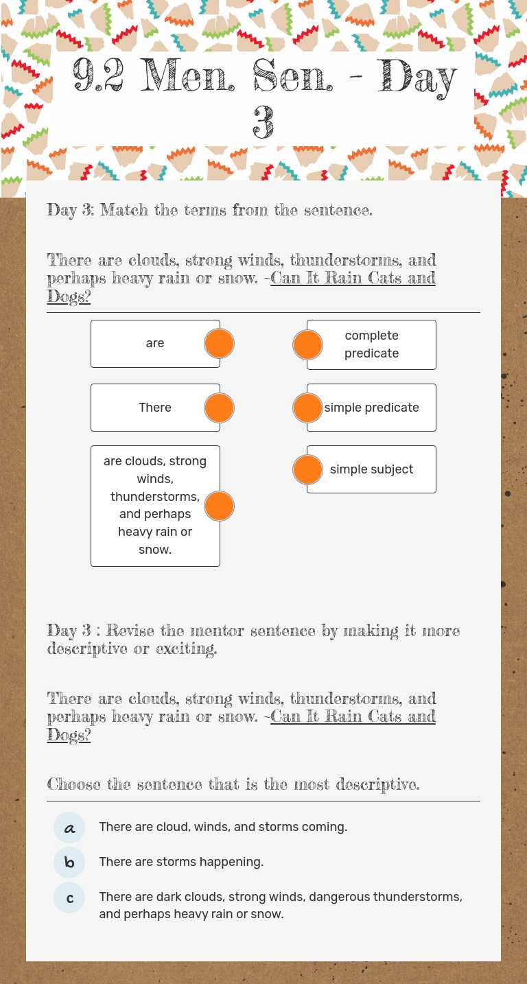 9.2 Men. Sen. - Day 3 Grade 3 worksheet preview