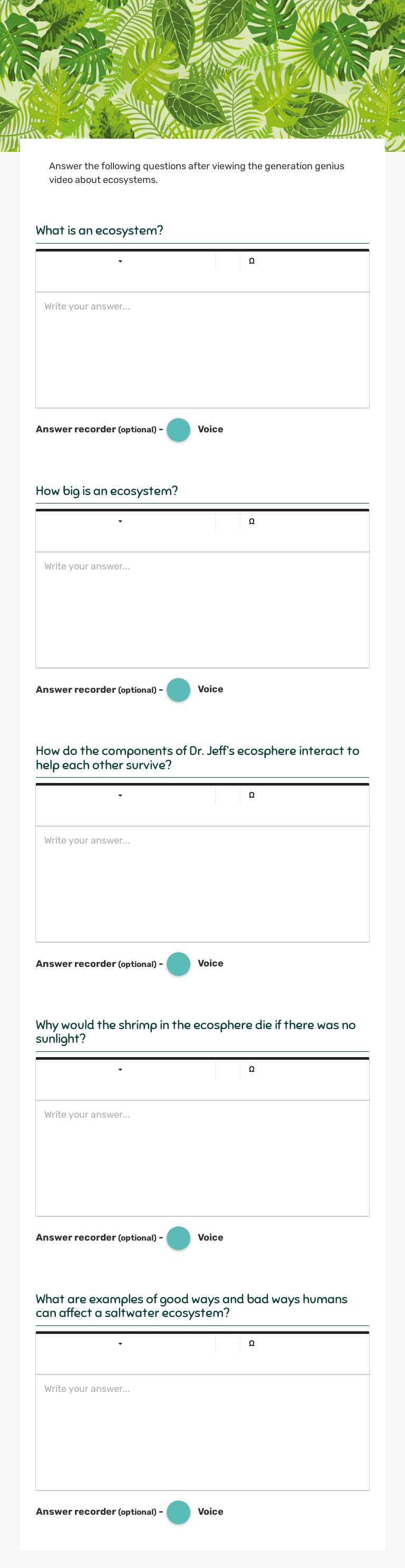 Ecosystems #GenerationGenius worksheet preview image