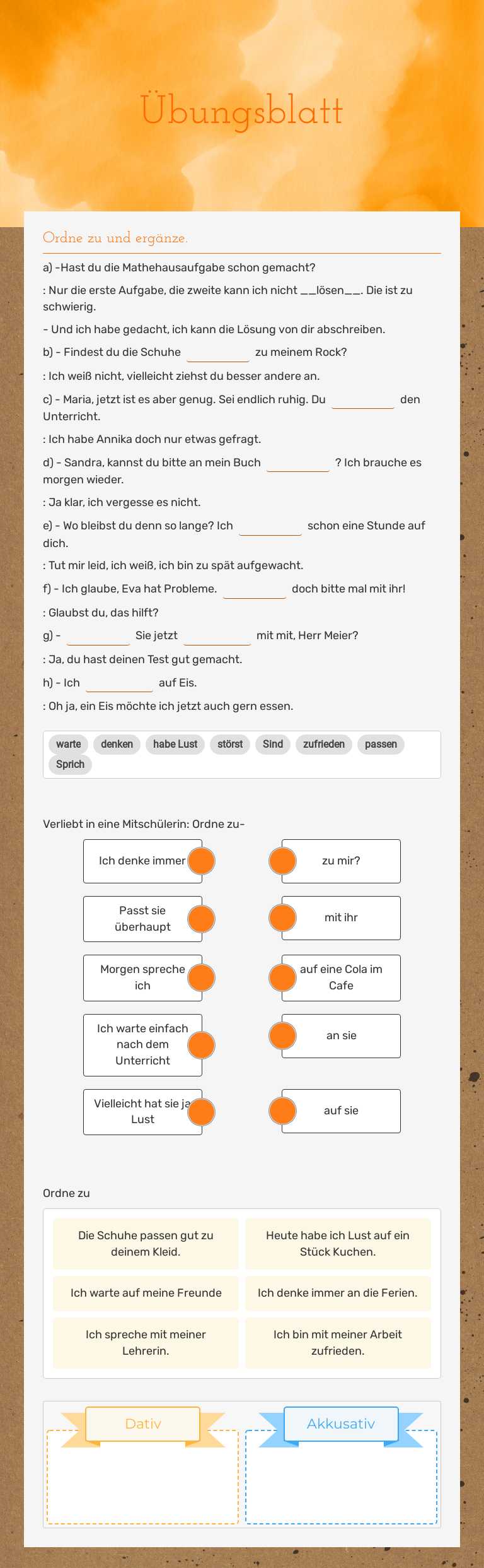 Übungsblatt worksheet preview