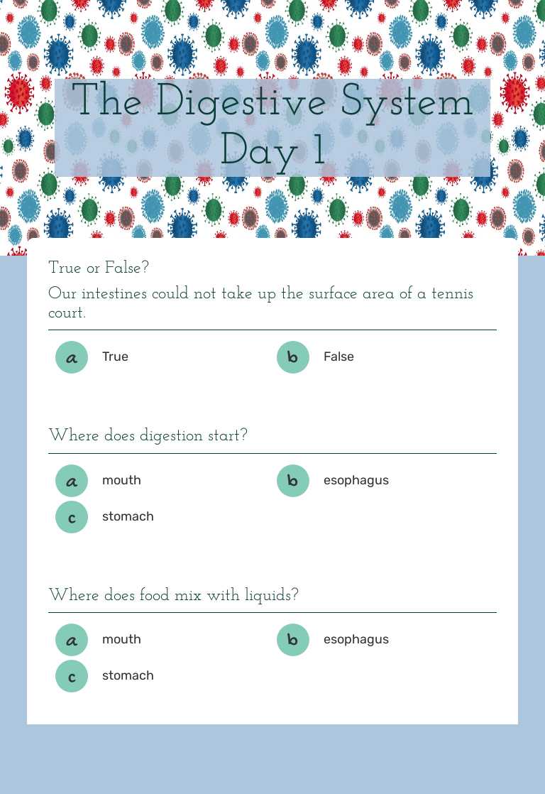 The Digestive System Day 1 Grade 4 worksheet preview