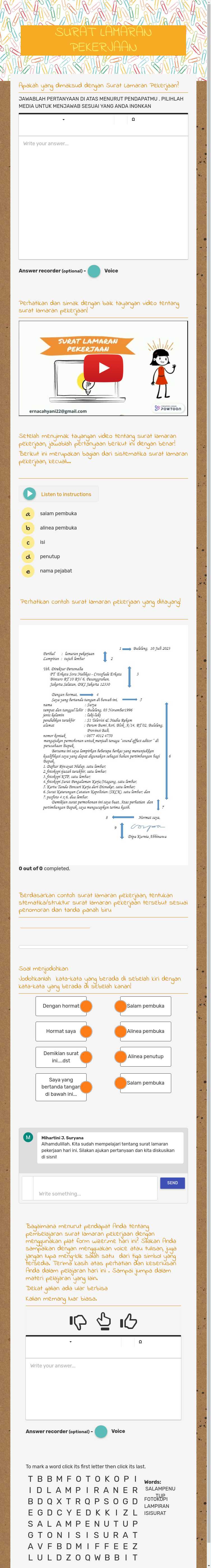 SURAT LAMARAN PEKERJAAN worksheet preview image