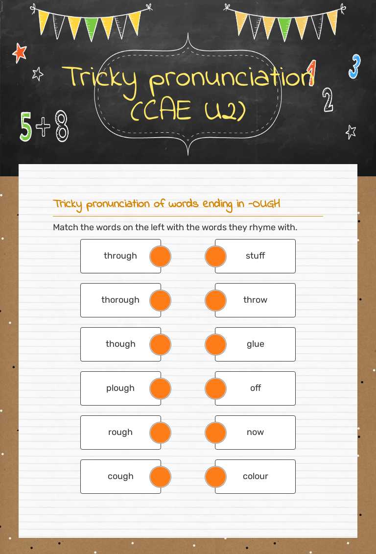 Tricky pronunciation  (CAE U2) worksheet preview image