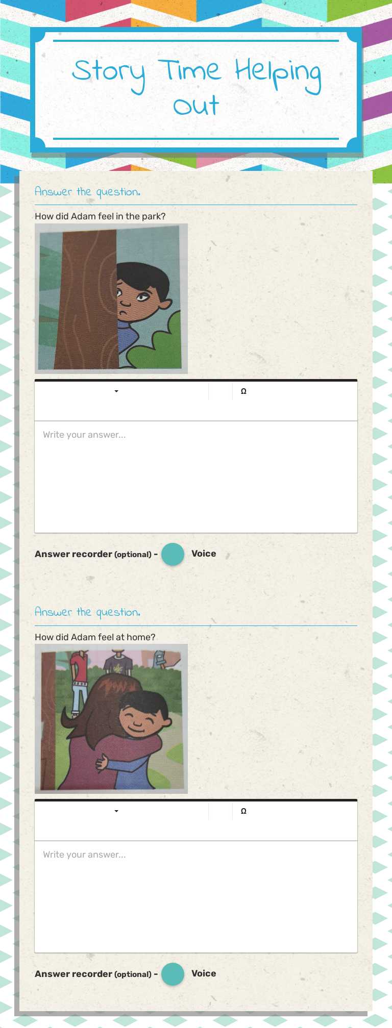 Story Time
Helping Out worksheet preview image