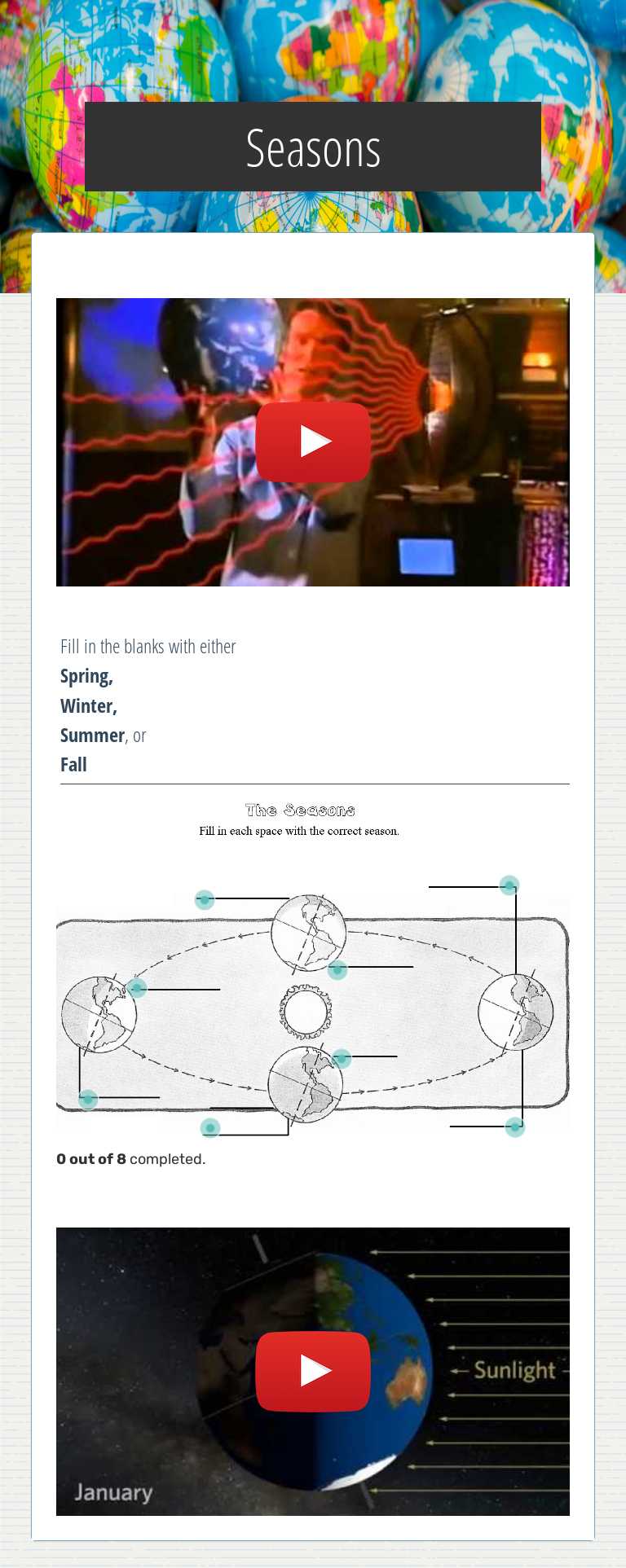 Seasons worksheet preview image