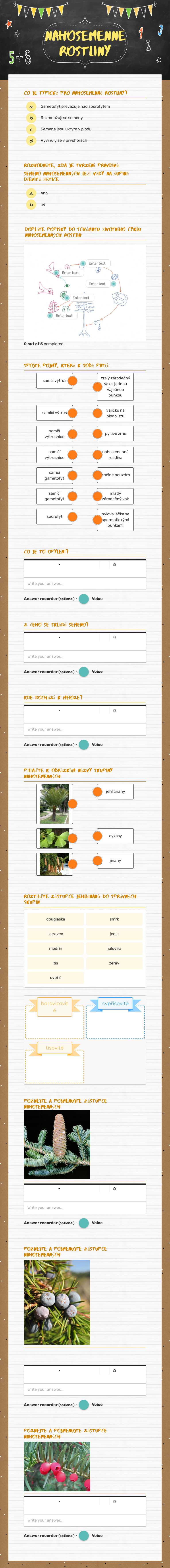 NAHOSEMENNE ROSTLINY worksheet preview image