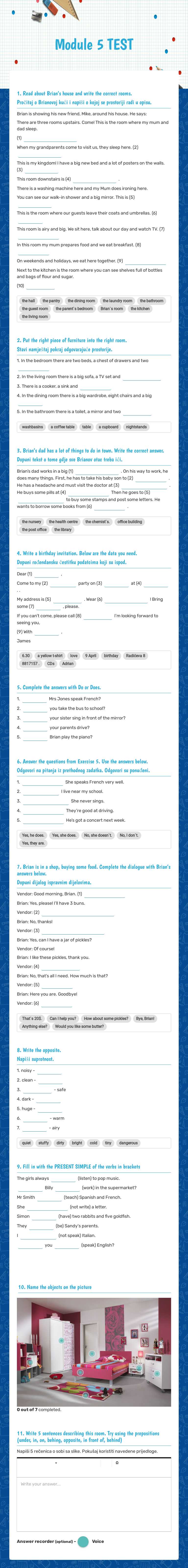 Module 5 TEST Grade 5 worksheet preview