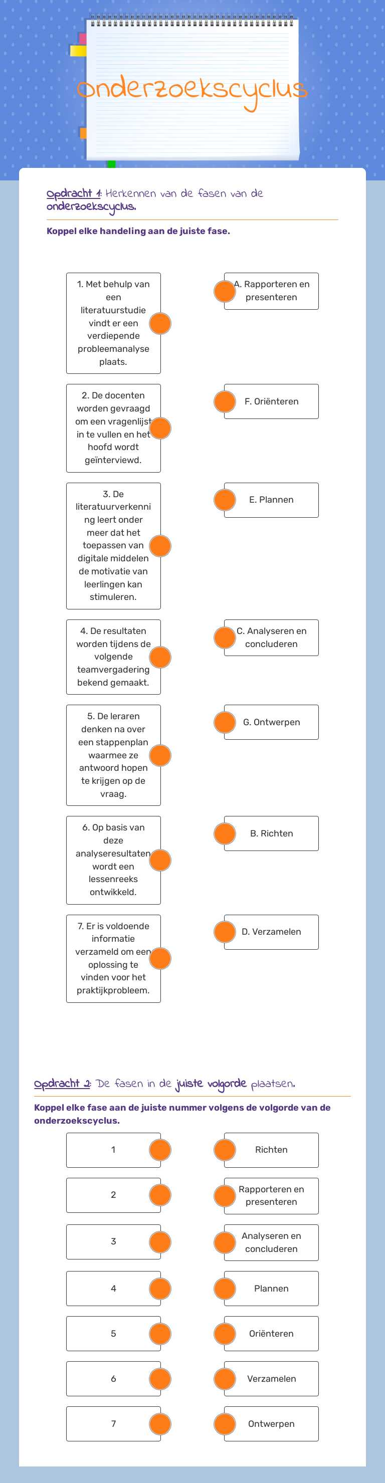 Onderzoekscyclus Other worksheet preview