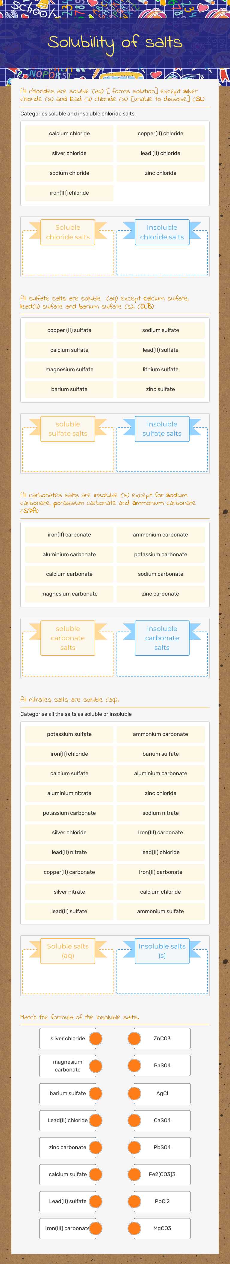 Solubility of salts worksheet preview