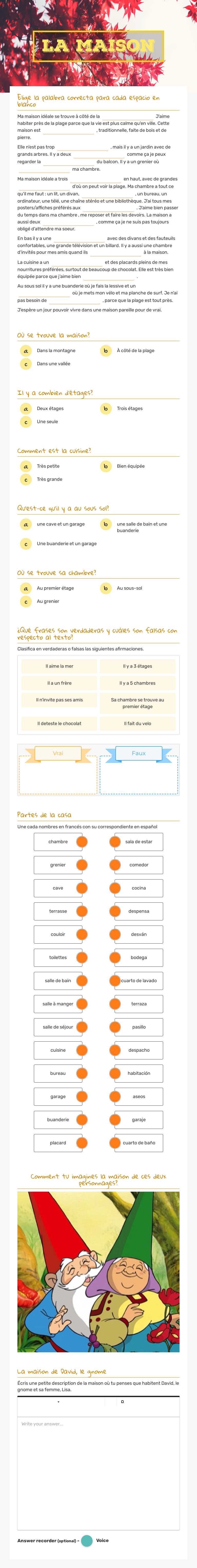 La maison worksheet preview image