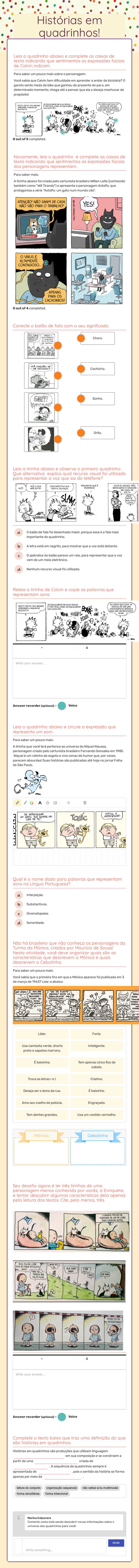Histórias em quadrinhos! worksheet preview image