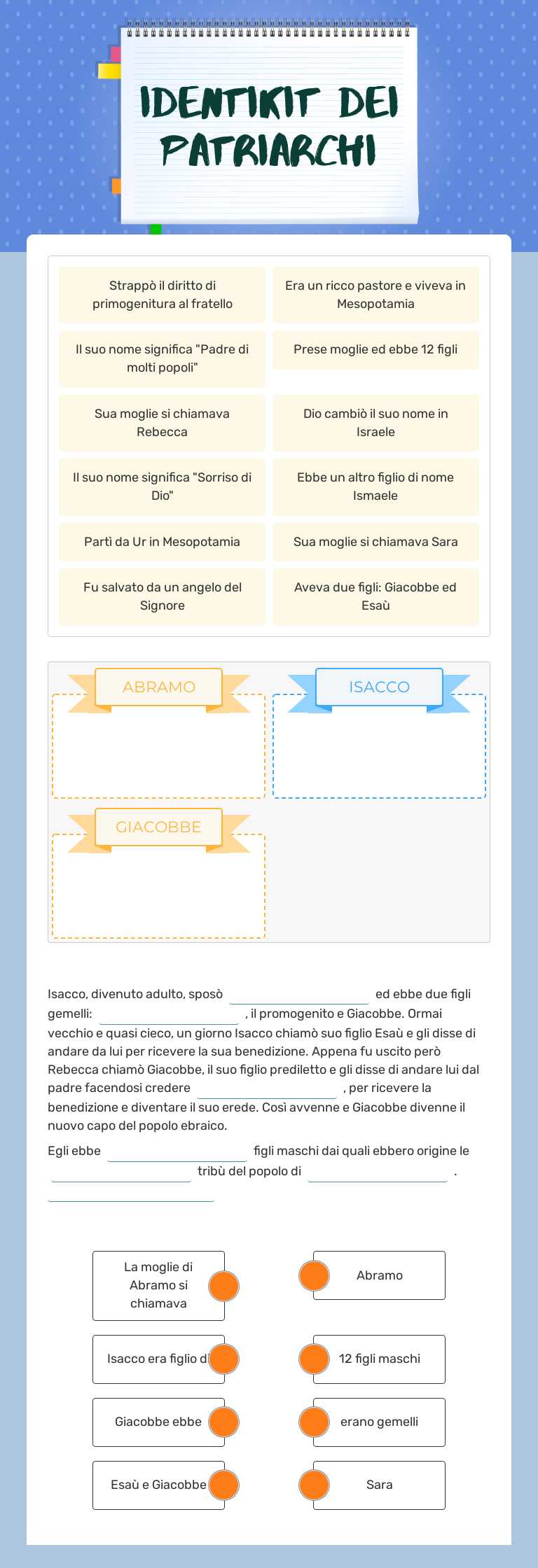Identikit dei patriarchi worksheet preview image