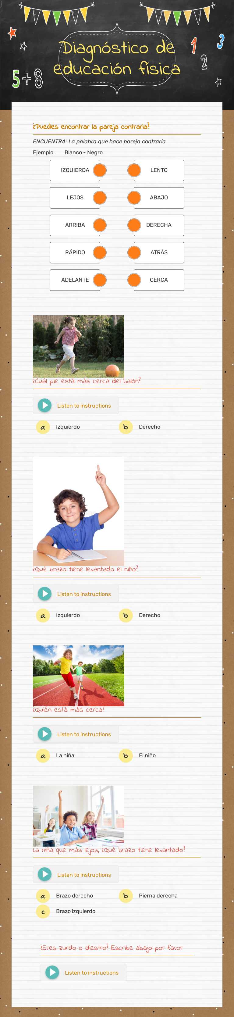 Diagnóstico de educación física worksheet preview image