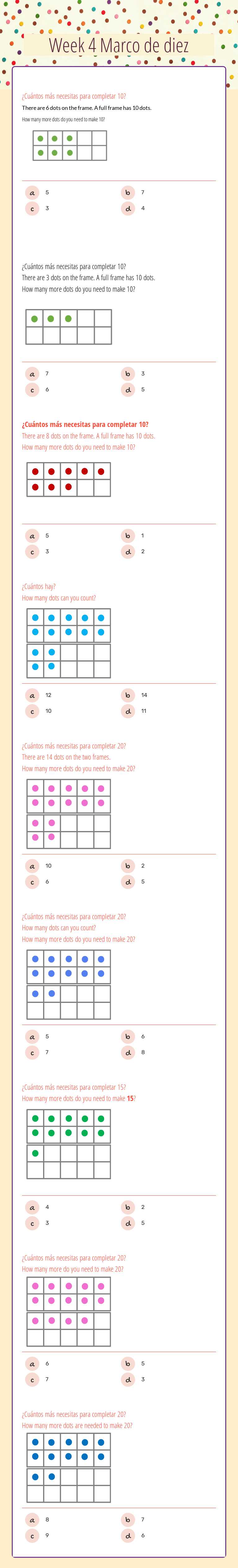 Week 4                                
Marco de diez Preschool worksheet preview