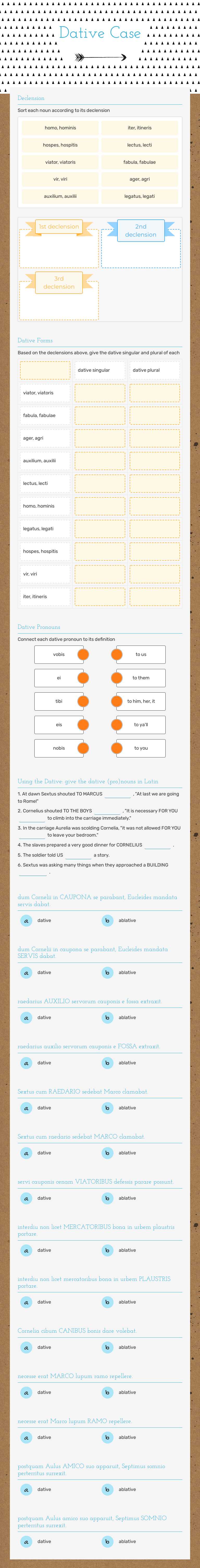 Dative Case worksheet preview image