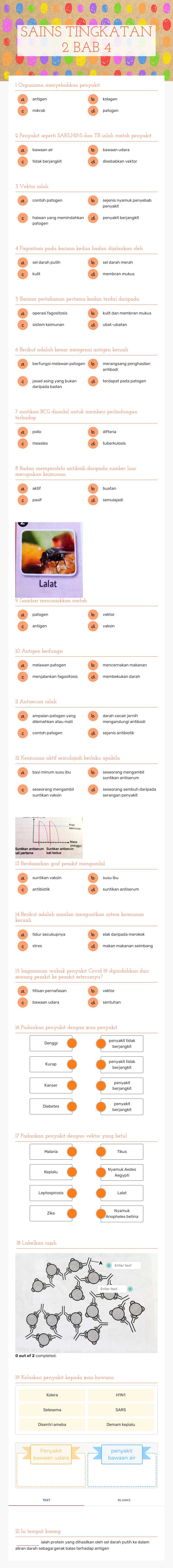 SAINS TINGKATAN 2 BAB 4 worksheet preview image