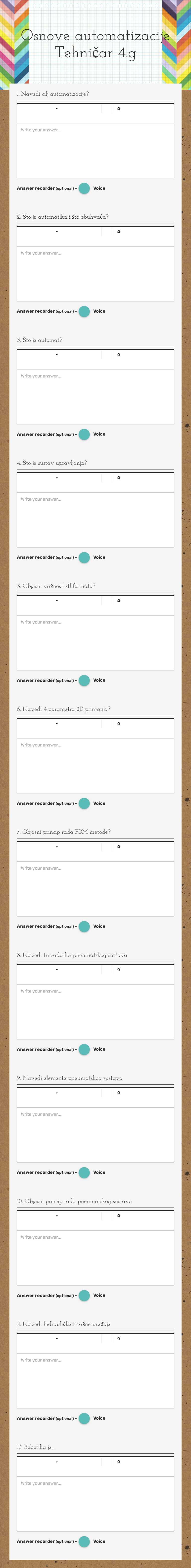 Osnove automatizacije
 Tehničar 4.g worksheet preview image