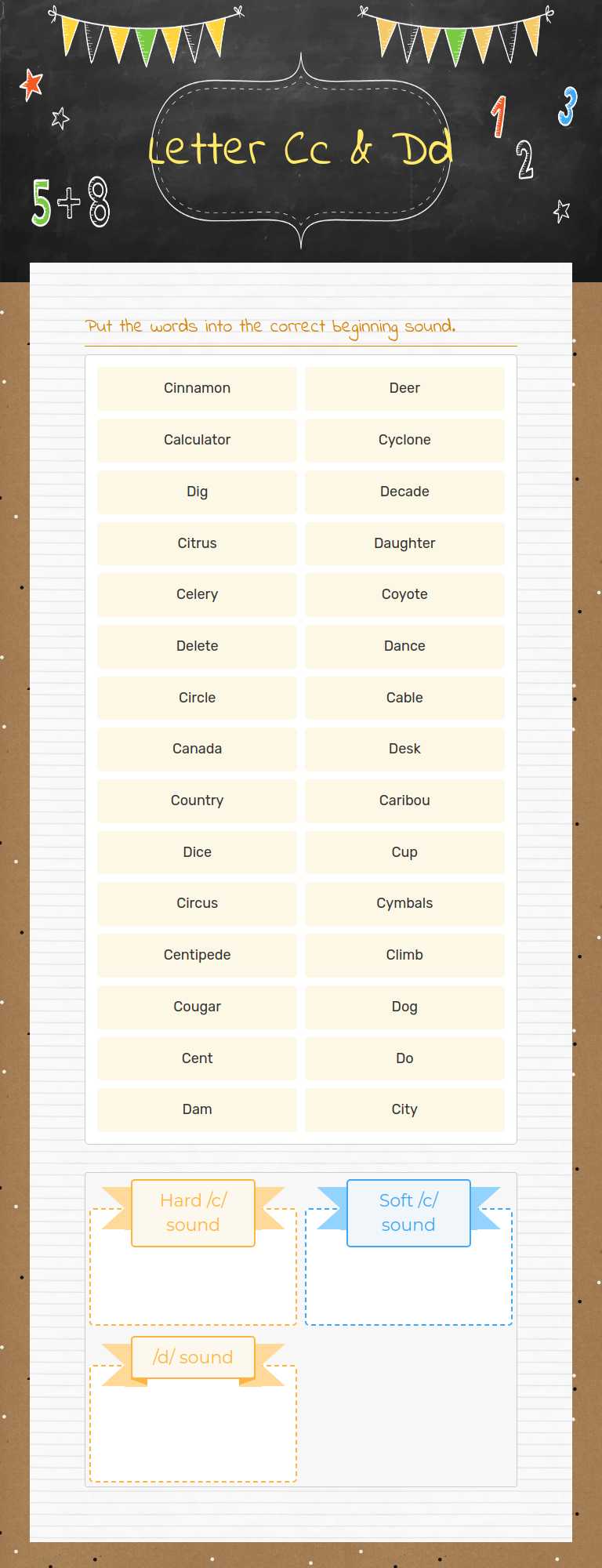 Letter Cc & Dd worksheet preview image