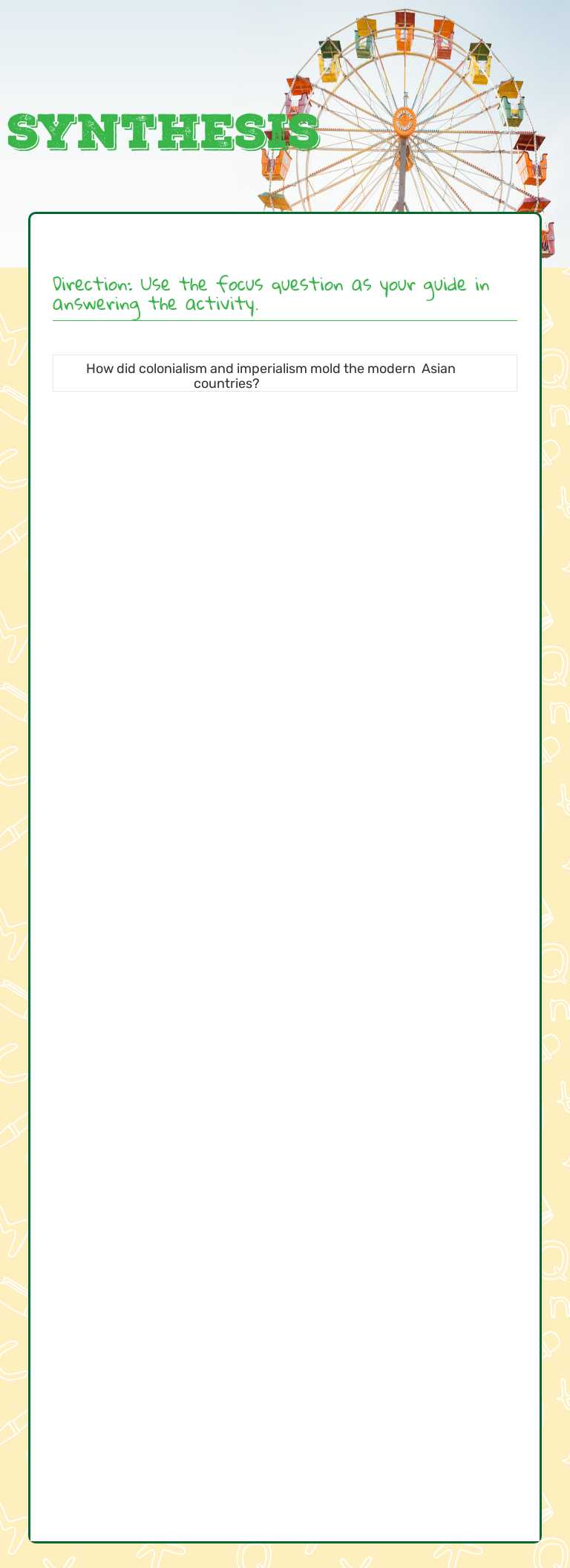 Synthesis worksheet preview image