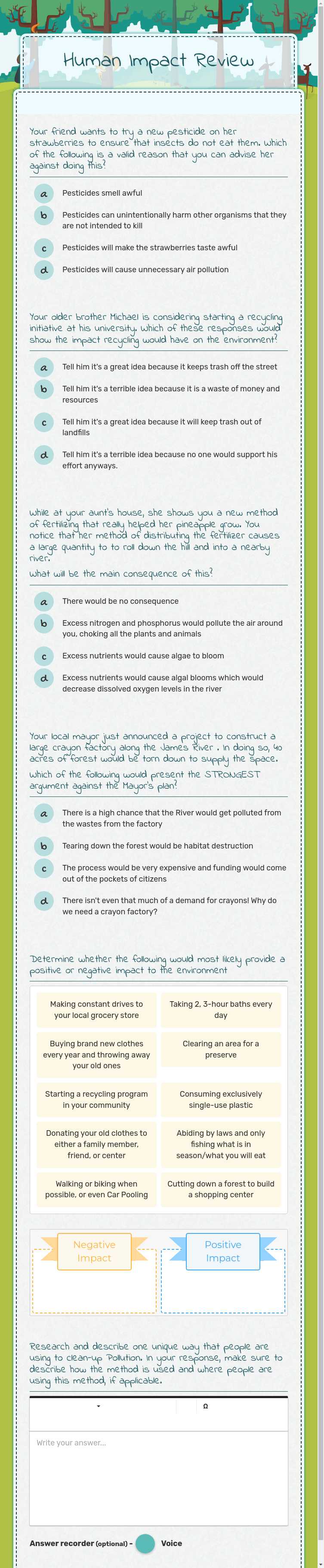 Human Impact Review worksheet preview image