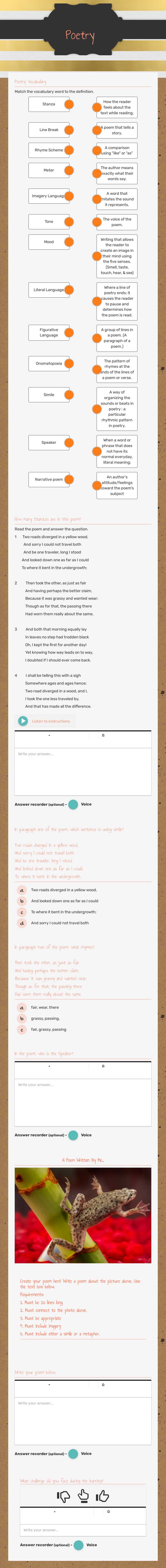 Poetry worksheet preview image