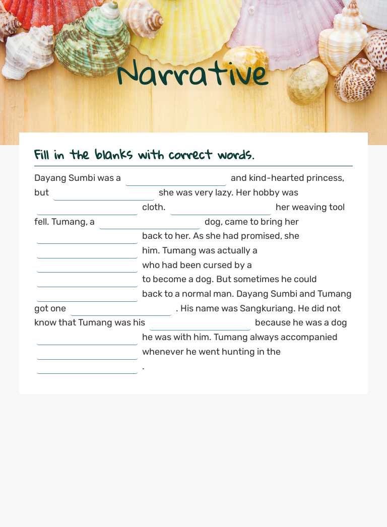 Narrative worksheet preview image