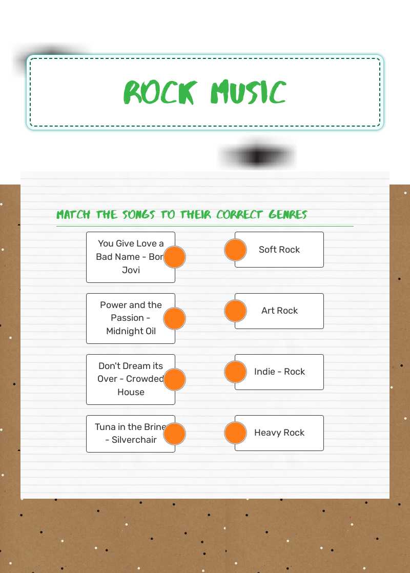 RoCk Music worksheet preview image