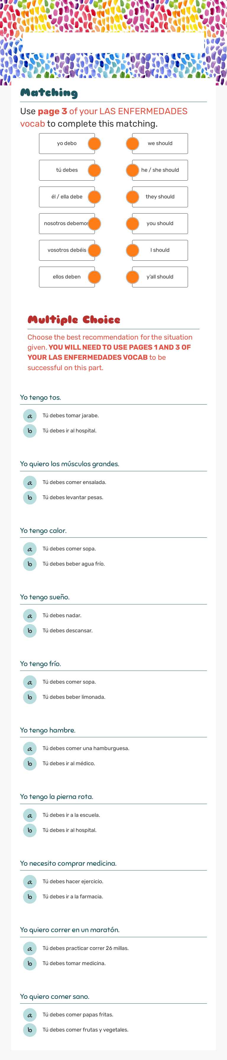 Salamanca: Las Recomendaciones worksheet preview image