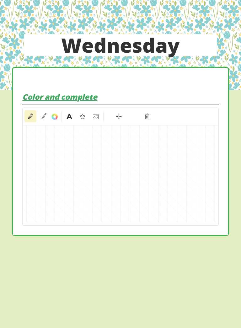 Wednesday worksheet preview image