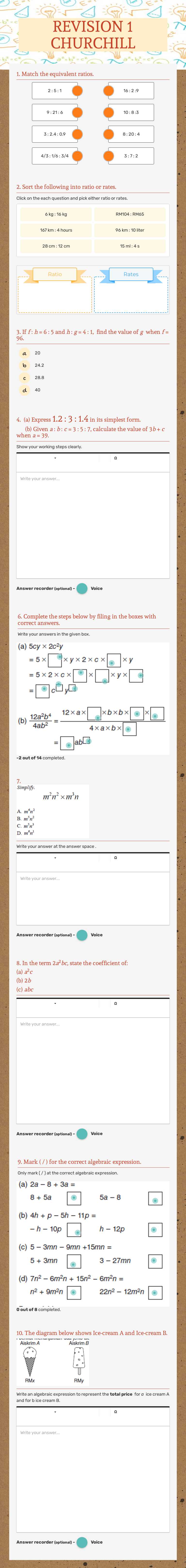 REVISION 1 CHURCHILL Grade 7 worksheet preview