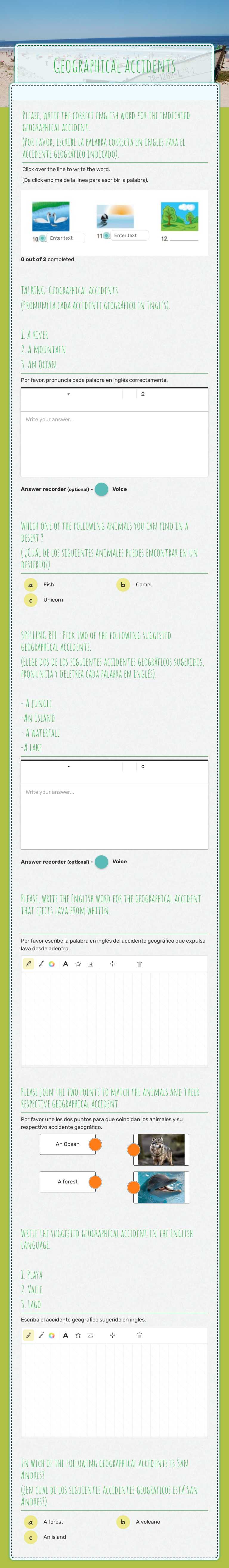 Geographical accidents worksheet preview image