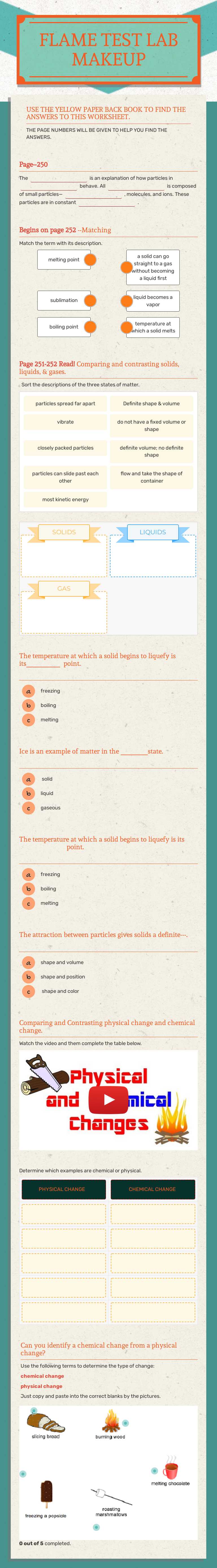 FLAME TEST LAB MAKEUP worksheet preview image