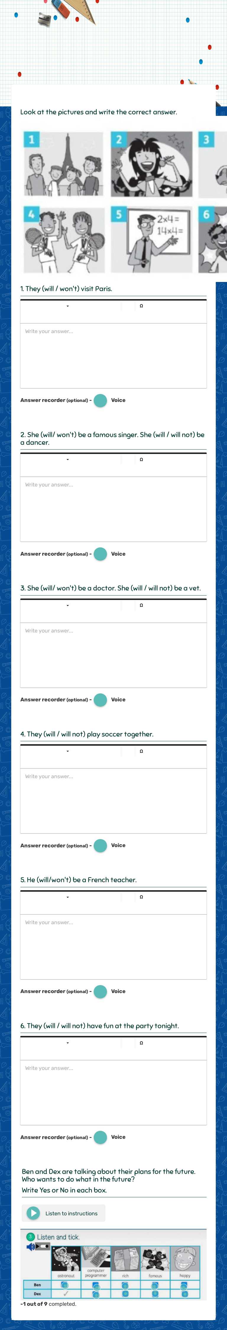 FUTURE SIMPLE (WILL) Other worksheet preview
