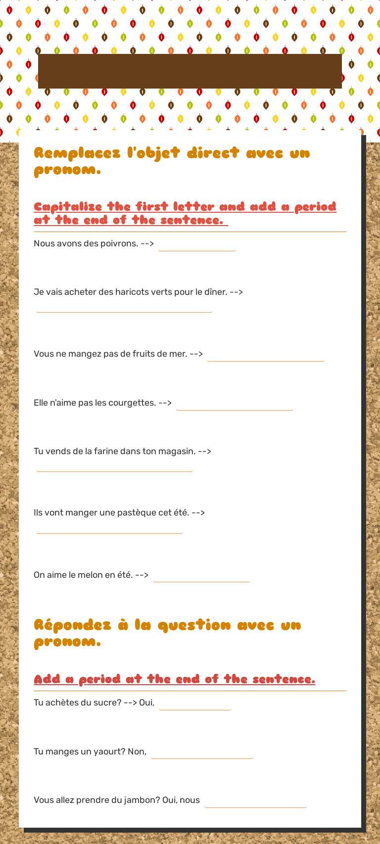 French 2 - 3-2 worksheet preview image