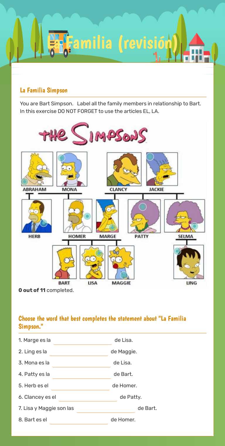 La Familia (revisión) Grade 6 worksheet preview
