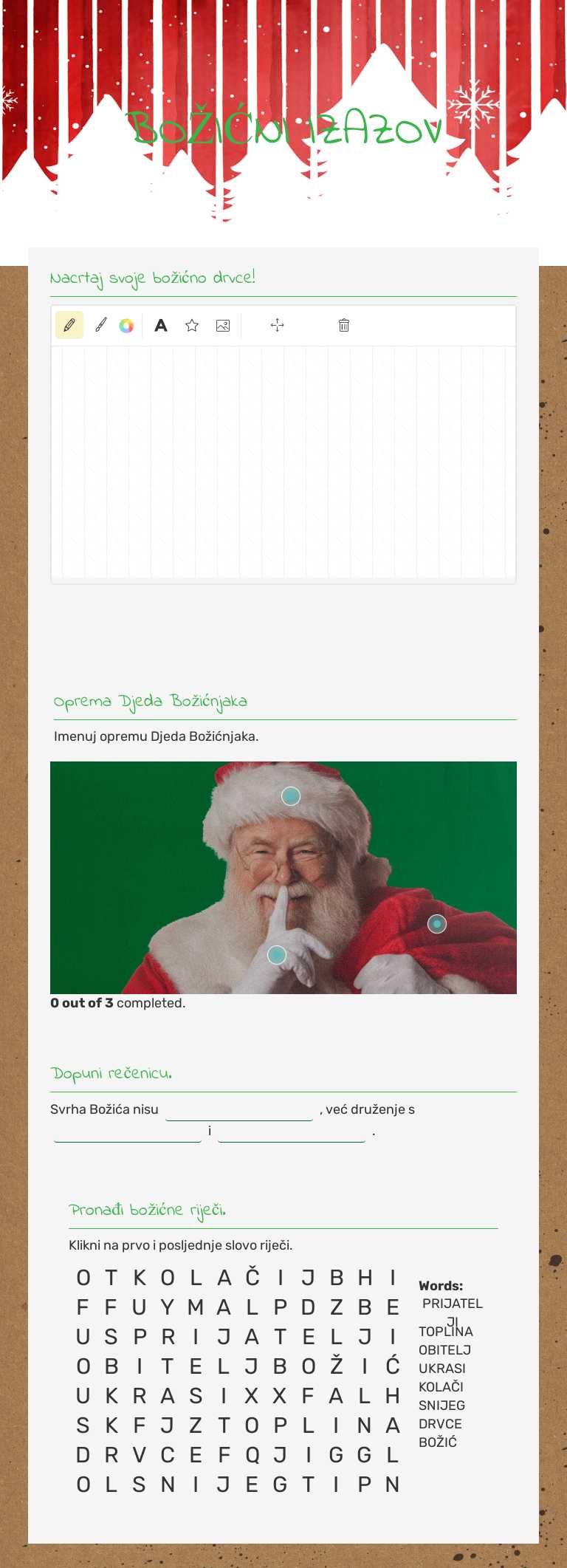 BOŽIĆNI IZAZOV worksheet preview image