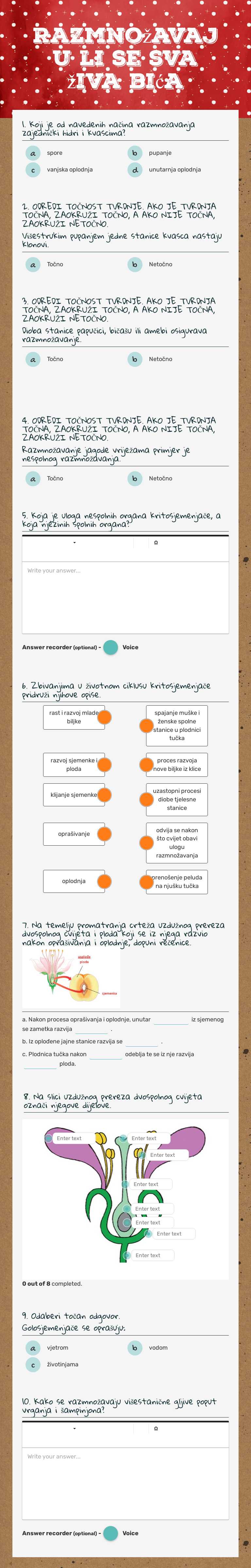 Razmnožavaju li se sva živa bića worksheet preview image
