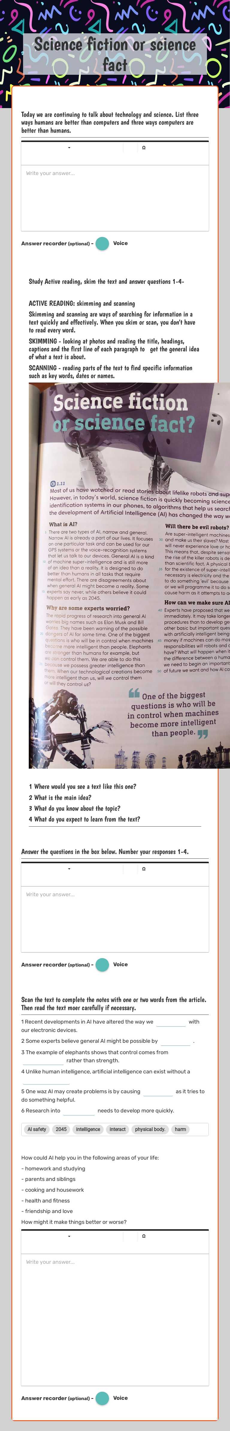 Science fiction or science fact worksheet preview image